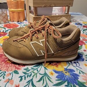 13C Boys New Balance 574 Sneaker Tan